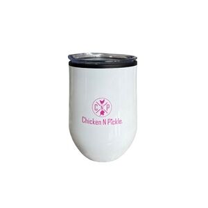 CHICKEN N PICKLE || WHITE, PINK || STEMLESS TUMBLER || 12 oz